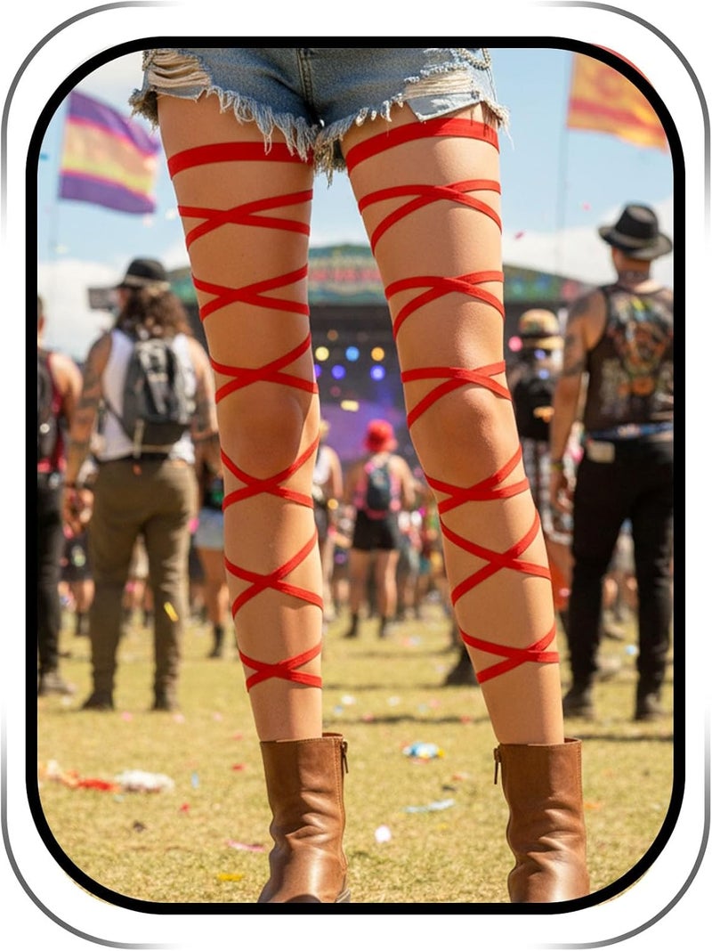Lorealri Store Rave Leg Wraps Elastic Garter Plus Size Leg Straps Dancing Music Festivals Coachella Outfits for Women - Image 1